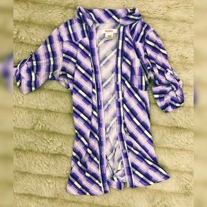 BONGO 1/2 Sleeve Purple & White Flannel Light Tee